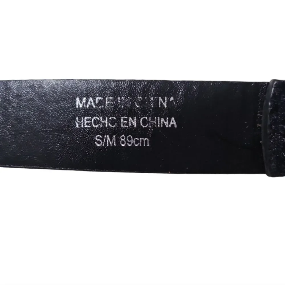 Gorgeous Double Buckle Velvet Leather S/M 89cm Filigree‎ Western Belt